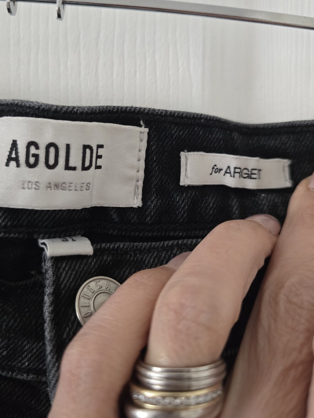 Agolde X Argent Riley Black High Rise Straight Leg Jeans Size 31 - Picture 4 of 7